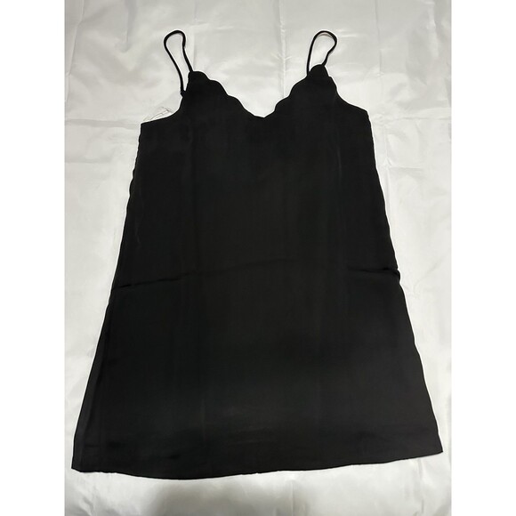 Altar’d State Womens Size M Black Slip Dress Scalloped Front Adjustable Straps - Picture 5 of 11